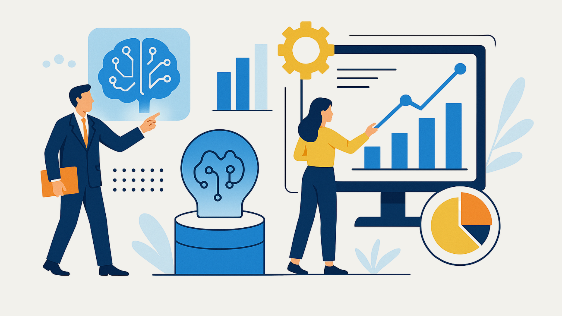 Modern data analytics professionals showing positive business results